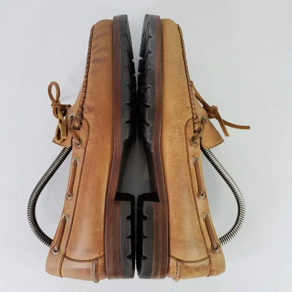 Vintage Polo Country Ralph Lauren Mens Size 9.5 D Boat Shoes Leather Brown